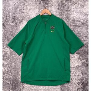 Under Armour 1/4 Zip Jacket Large Mens Notre Dame Fighting Irish Short Sleeve